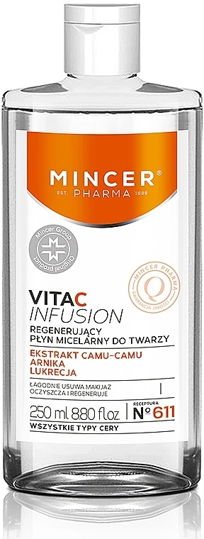 Mincer Pharma Vita C Infusion №611 Regeneration Micellar Water 1 Mincer Pharma Vita C Infusion №611 Regeneration Micellar Water