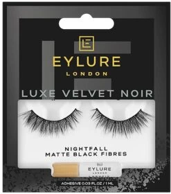 Eylure False Eyelashes Luxe Velvet Noir Matte Black Fibres Nightfall