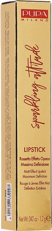 Pupa Sparkling Attitude Lipstick Matt Effect 2 Pupa Sparkling Attitude Lipstick Matt Effect - Image 2